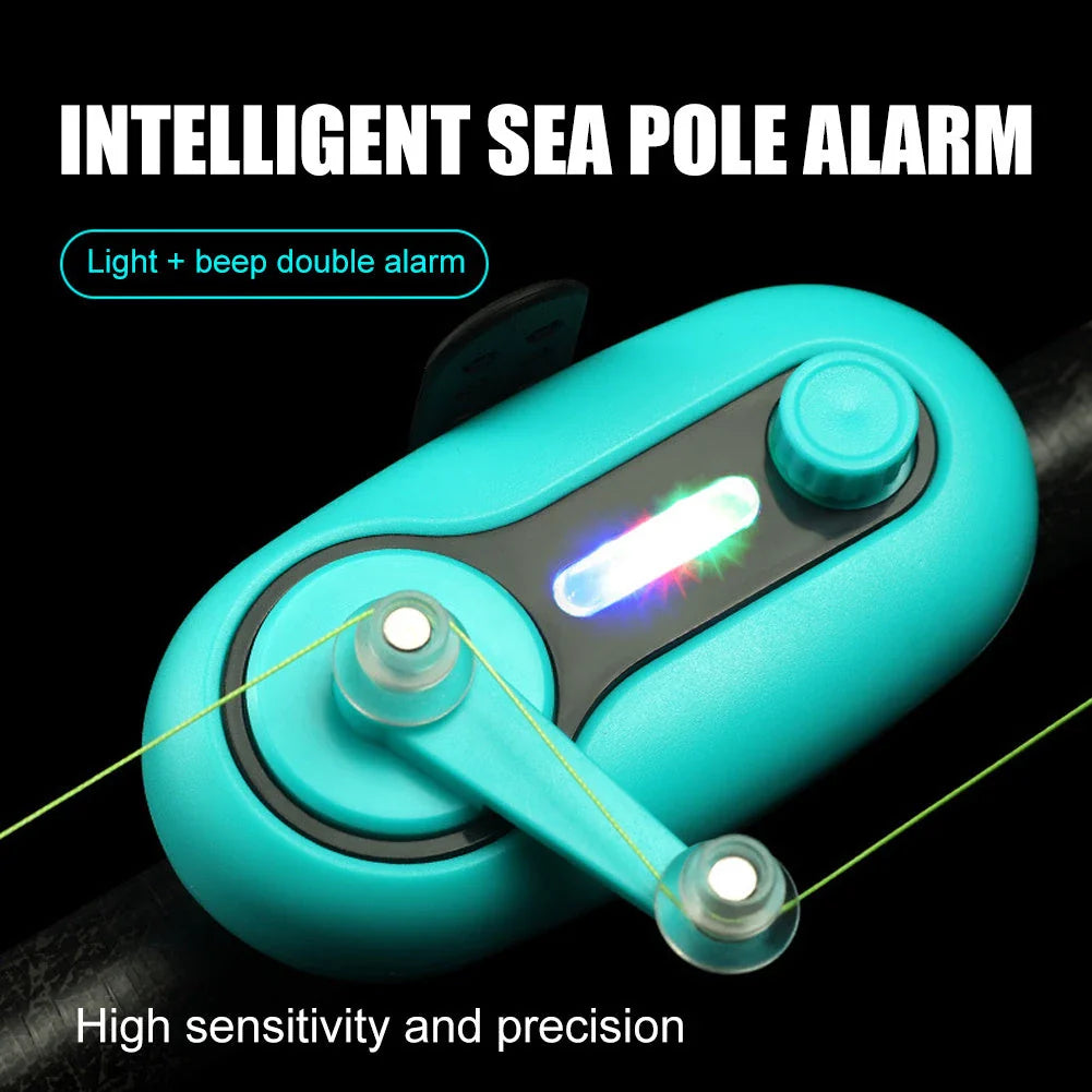 Fishing Alarm with Intermittent Alarm, Bright LED Lights, and Powerful 80-Decibel Buzzer for Shore, Boat, and Rock Fishing
