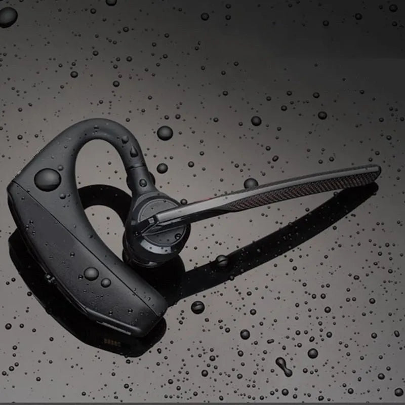 Black stereo large battery Bluetooth sports headphones showing battery display and USB port