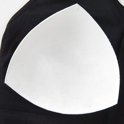 Black front zipper sports bra with shockproof support and beauty back design