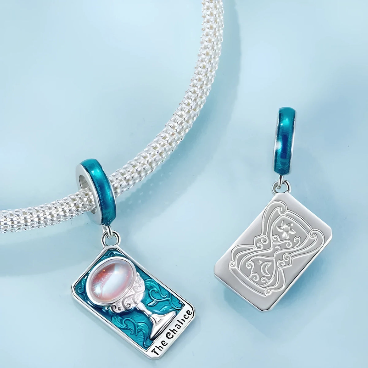 925 silver tarot Holy Cup pendant, 2.7cm x 1.5cm, 0.45cm aperture, SCC3141 colour, DIY jewellery charm
