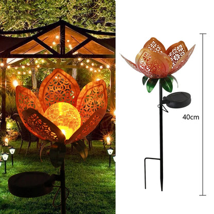 LED Solar Flame Metal Decorative Light in various styles for outdoor illumination