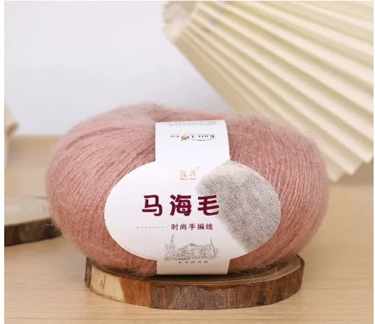 Mohair scarf DIY kit with wool ball and hand-weaving instructions for 180cm spring accessory
