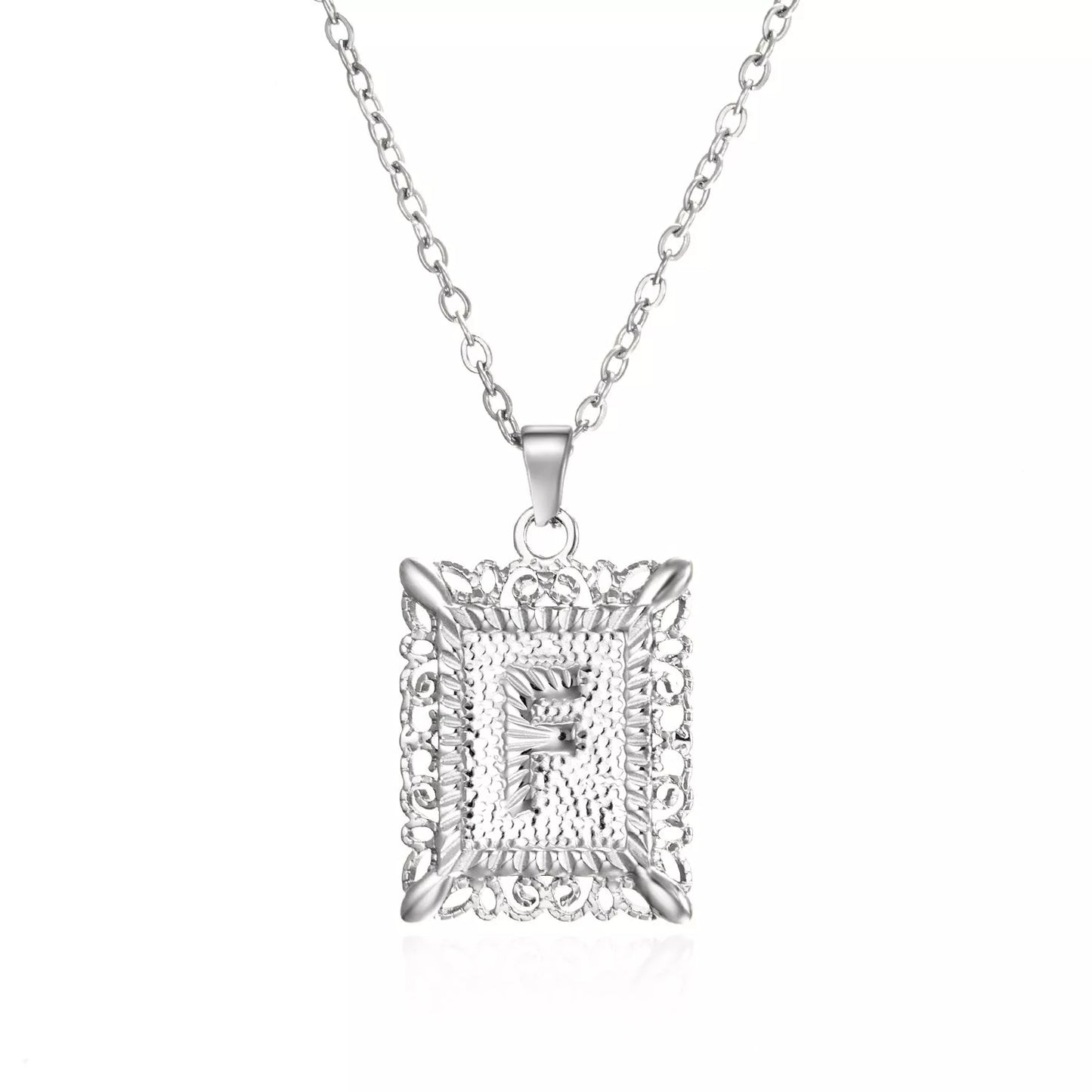 Personalized initial letter necklace in gold or steel, featuring any letter from A to Z