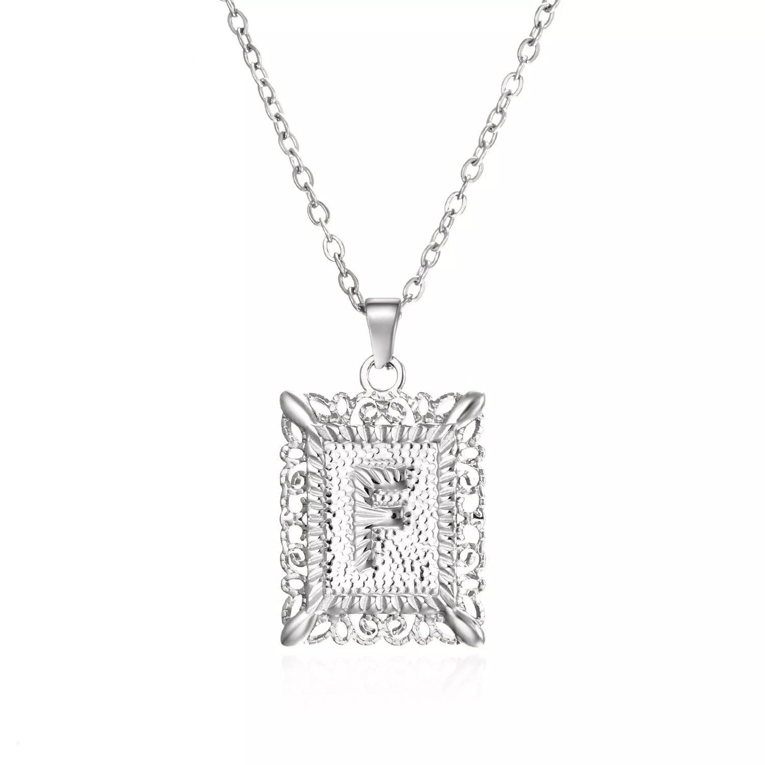 Personalized initial letter necklace in gold or steel, featuring any letter from A to Z