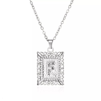 Personalized initial letter necklace in gold or steel, featuring any letter from A to Z