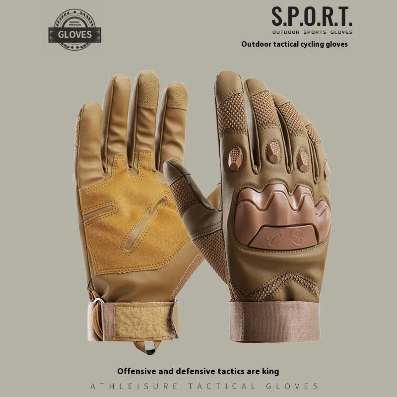 Men's black tactical gloves with touchscreen fingertips for training and commuting activities