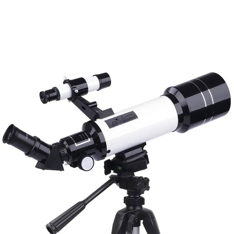 Dark blue children's astronomical telescope with monocular design and tripod for stargazing