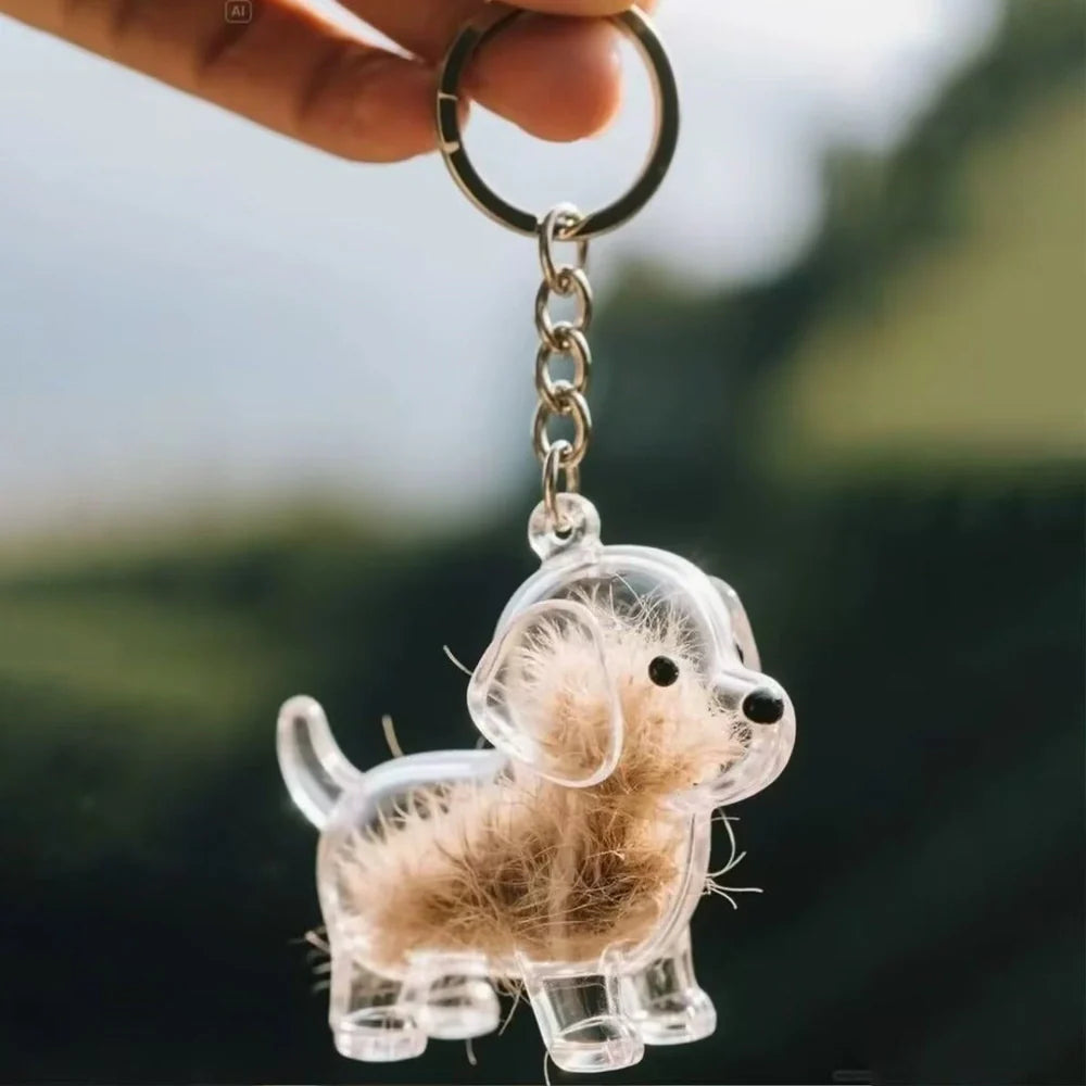 Transparent 10cm acrylic box with hanging cord for puppy fur keepsake storage