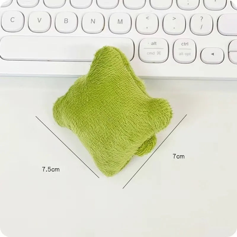 Plush polyester wrist protector mouse pad pillow in blue, green or pink colours
