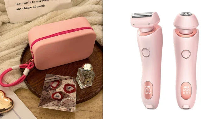 Cordless women's electric shaver with specialized square foil head and hypoallergenic blades for smooth, hair-free skin