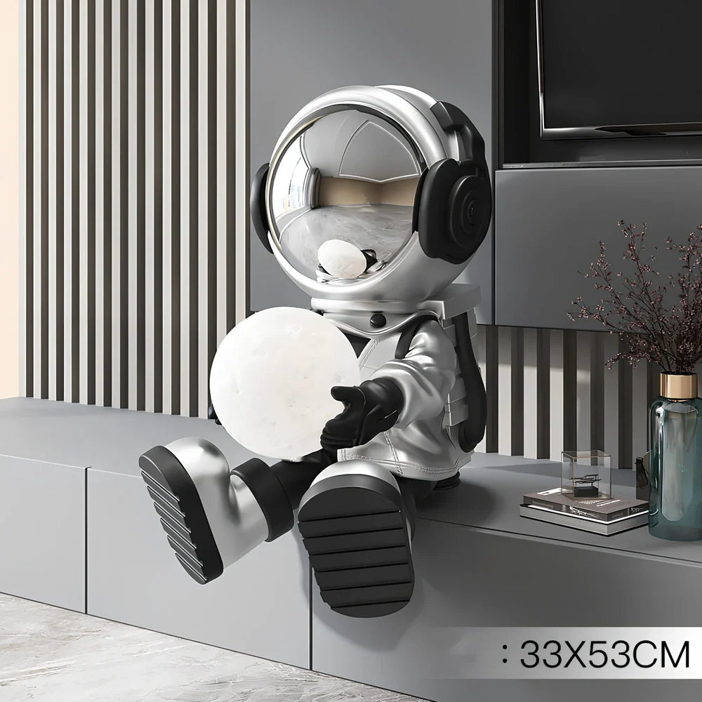 59cm tall astronaut ornament with night light on TV cabinet