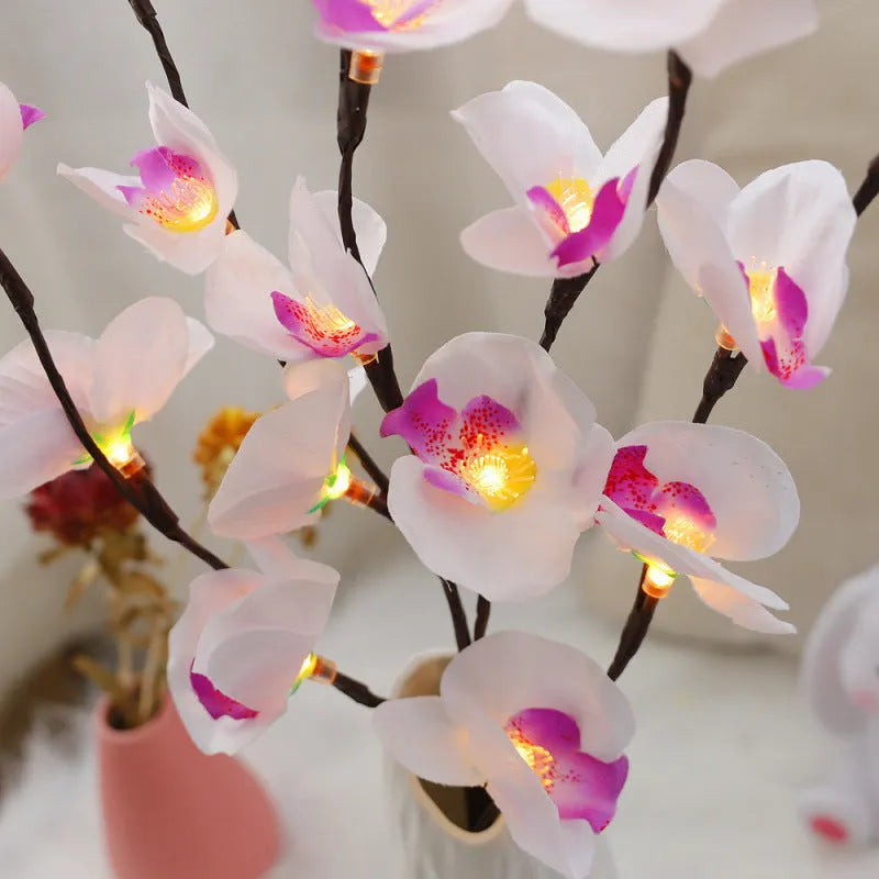65 cm pink phalaenopsis branch decorative light with 20 LEDs and battery operation