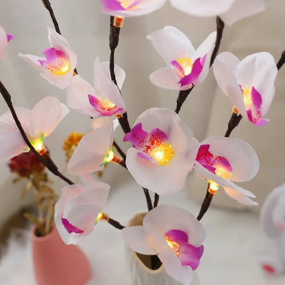 65 cm pink phalaenopsis branch decorative light with 20 LEDs and battery operation