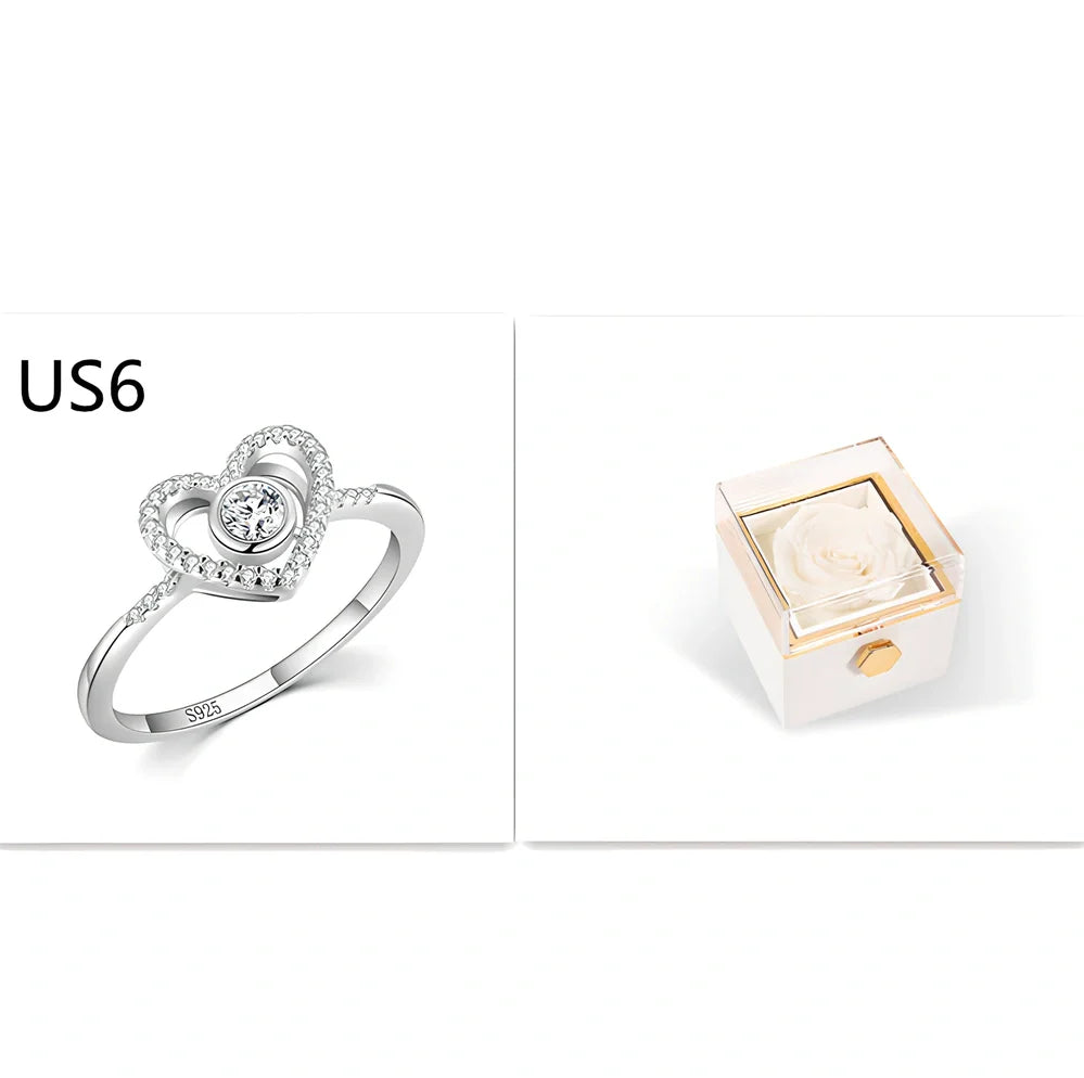 Acrylic rotating rose jewelry box in sapphire blue, 10cm diameter with three-layer storage and carrying bag