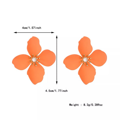 Colorful flower stud earrings for women with durable alloy construction