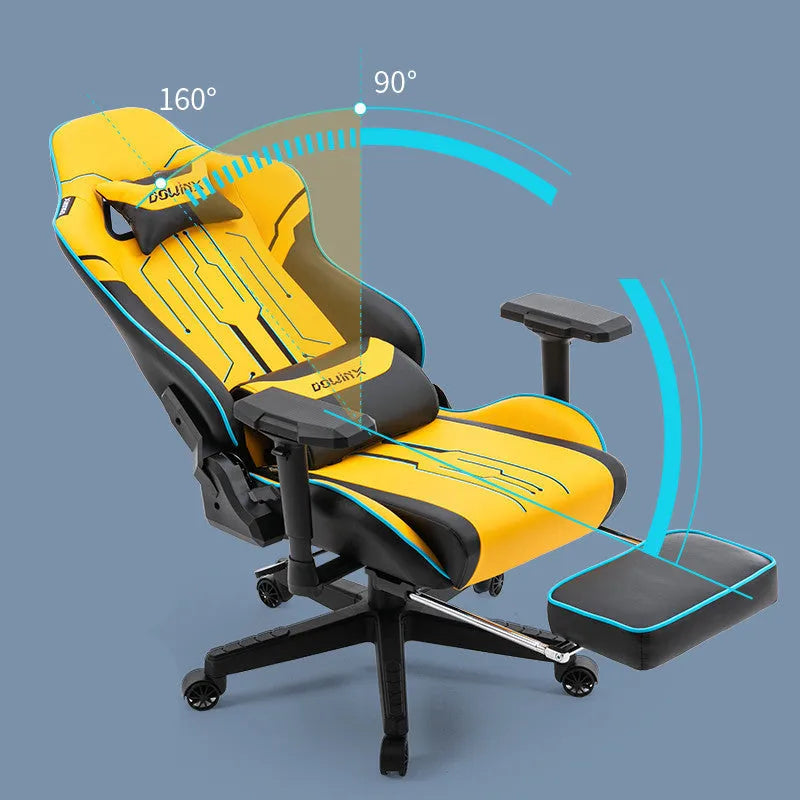 Dowinx LS-6010 black gaming chair with 4D adjustable armrests and metal frame