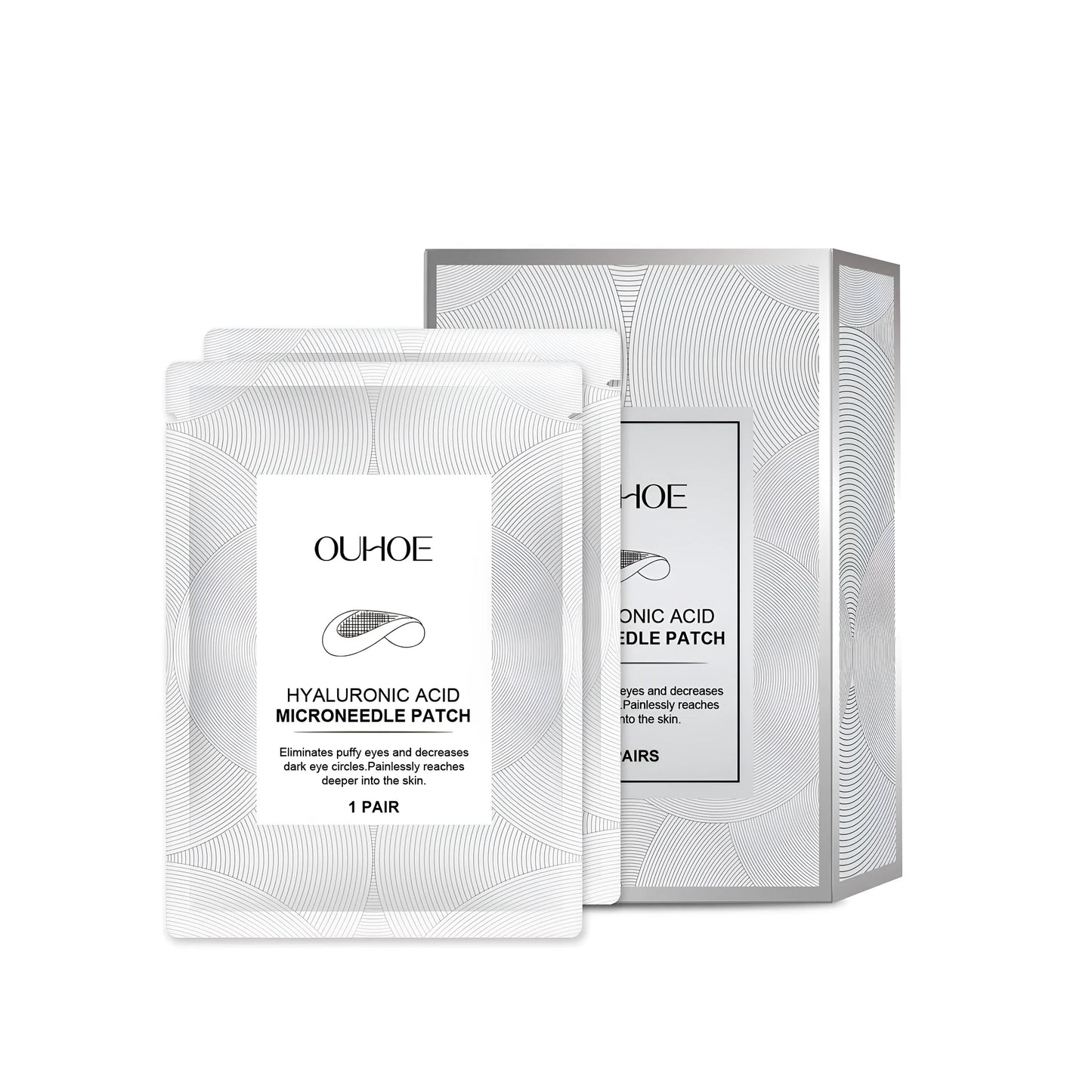 Hyaluronic acid microneedle patch skincare product with two pairs