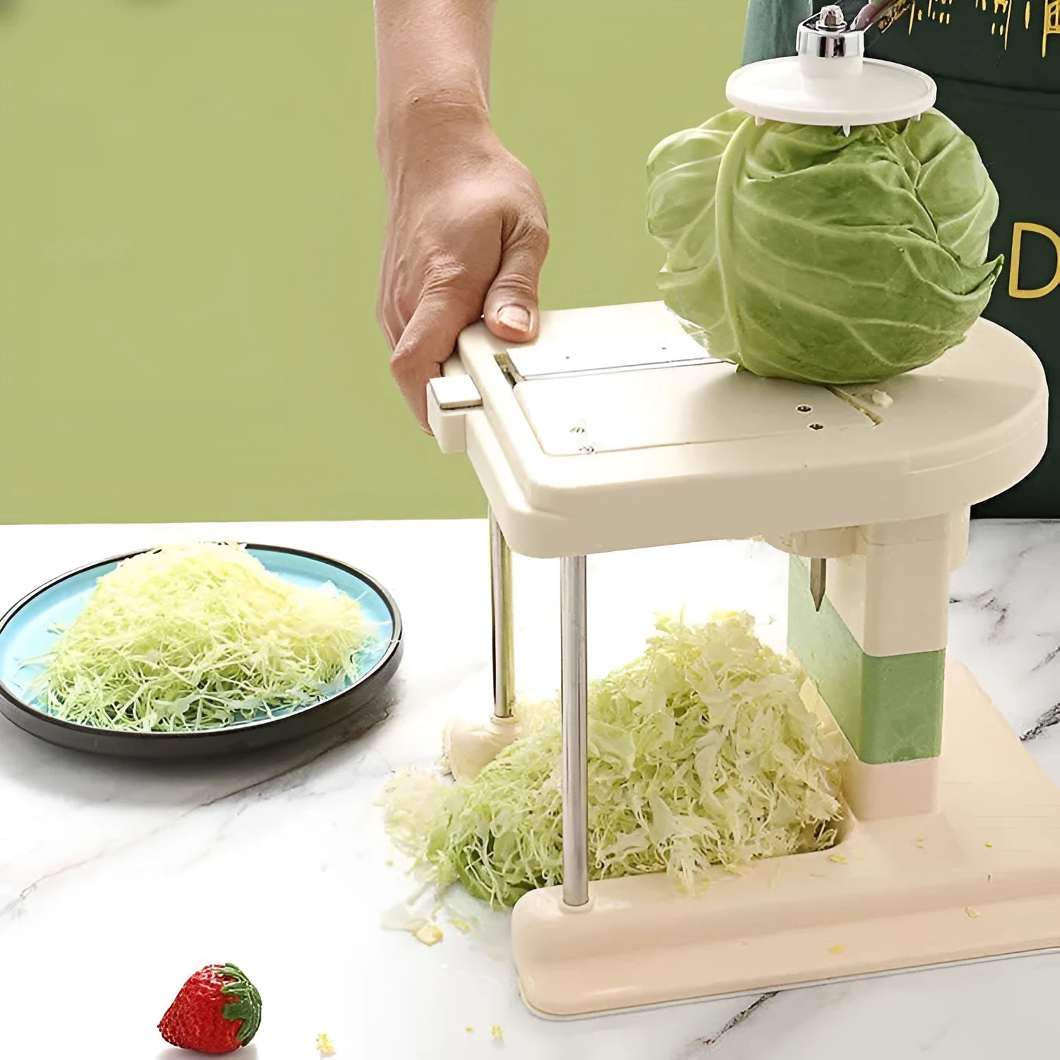 Beige stainless steel vegetable spiralizer chopper grater slicer tool