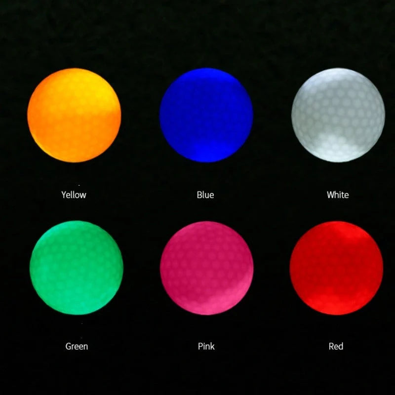 Bright LED Flashing Golf Ball for nighttime play, available in multiple colors.