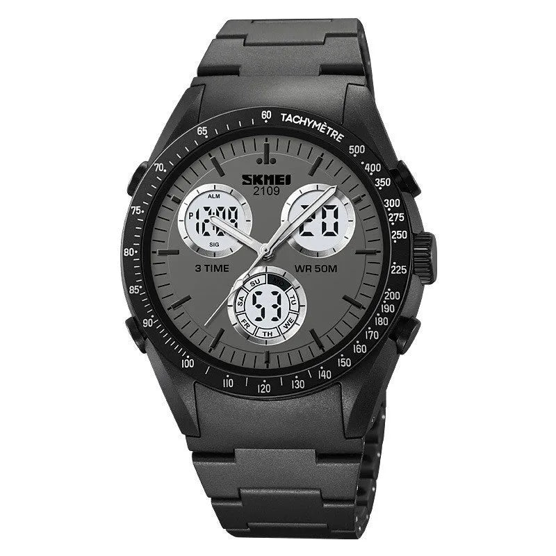 Electronic casual watch with 50m waterproof, resin mirror, ABS case, TPU strap in camouflage colour