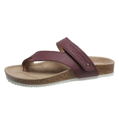 Flat toe ring thick-soled flip-flops in blue colour with foam sole and artificial PU upper