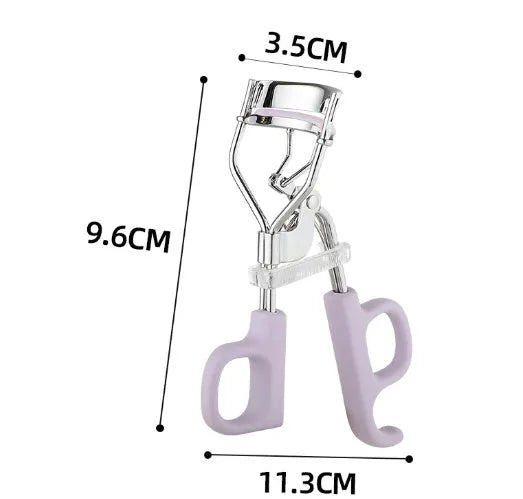 Pink eyelash curler with A4 chrome scissors handle design and carbon steel construction
