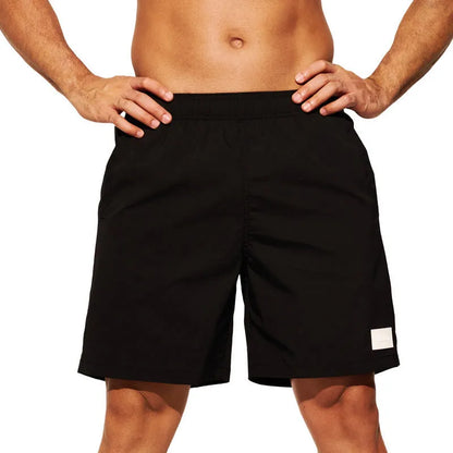 Men's quick-drying nylon beach shorts in four colours with straight leg opening