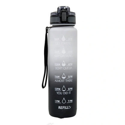 1000ml gradient sports water bottle with 29.5cm height and food-grade plastic construction