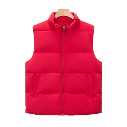 Men's soft shell down cotton work vest in black, red, or deep purple blue, sizes L to 5XL.