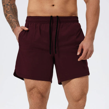 Men's black moisture-wicking nylon sports shorts for basketball, tennis, and running
