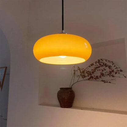 Bauhaus three headed egg tart pendant light with milk white glass shades