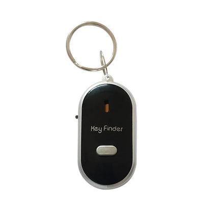 Oval-shaped acrylic key finder pendant in red, blue, white, black, and orange colours with voice control functionality