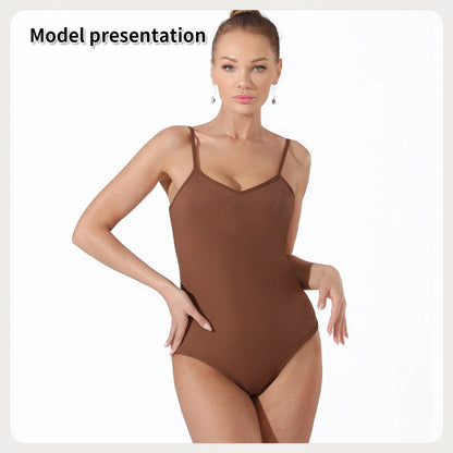Chic and Comfortable Women's Bodysuit in Versatile Solid Colors: Black and Coffee