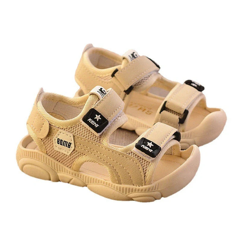 Boys' summer soft sole beach sandals with anti-kick feature and non-slip soles