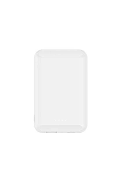 Son magnetic wireless power bank 5000mAh in black blue green pink white colours showing compact 85mm size