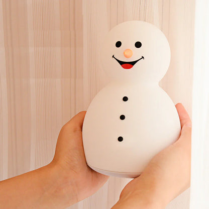 Snowman-shaped night light with soft, color-changing glow for festive home decor