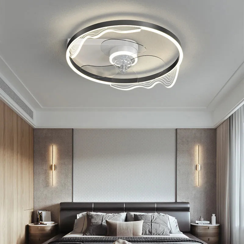 Landi modern Nordic-style LED ceiling lamp with fan for children's rooms, iron construction