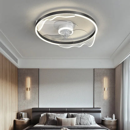 Landi modern Nordic-style LED ceiling lamp with fan for children's rooms, iron construction