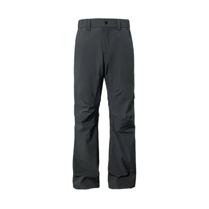 Straight leg casual trousers with elastic waistband in chemical fibre blend fabric