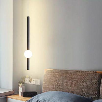 Nordic Minimalist LED Hanging Line Lamp with adjustable light colors for modern bedrooms