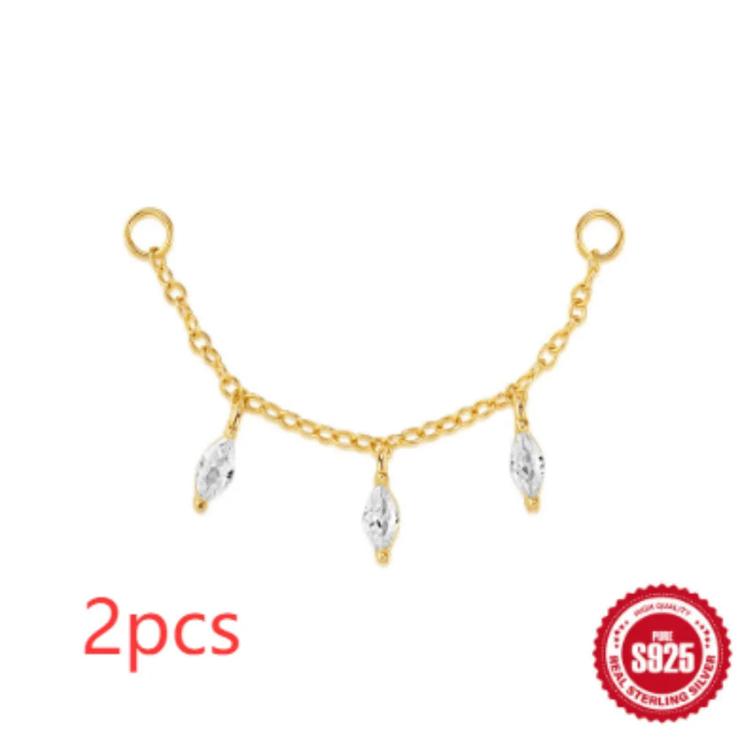S925 sterling silver water drop shaped earrings with a flat spiral design in a gold electroplated finish.
