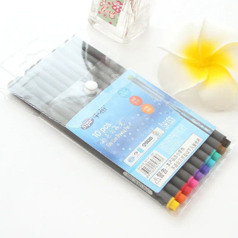 Office drawing stroke syringe color hook line pen with 0.38mm tip and 15.8cm length for technical applications
