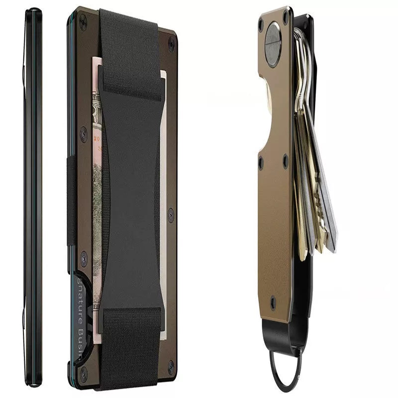 Metal carbon fiber wallet with RFID blocking technology in various colors
