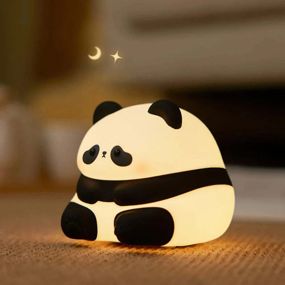 Adorable panda-shaped night light with soft, adjustable warm white LED glow