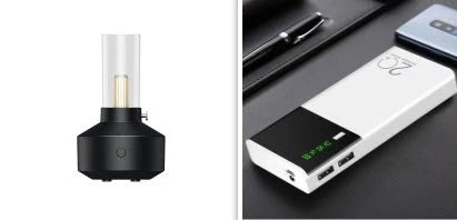 Retro light aroma diffuser with LED night light and humidifier in white and black