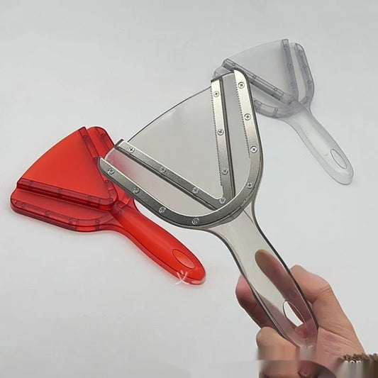 Adjustable telescopic bottle opener with non-slip red ABS handle showing extended and collapsed positions
