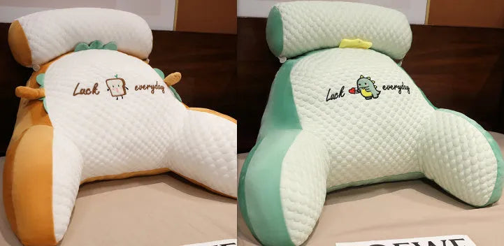 Reading lumbar support cushion in 60x40cm and 70x50cm sizes with embroidery design