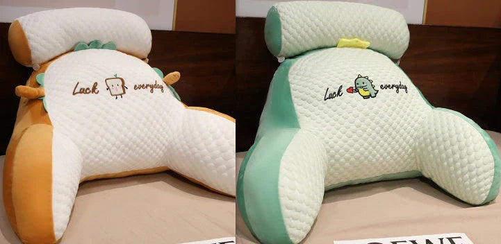 Adjustable ergonomic reading pillow with breathable fabric and detachable cover for comfortable support and easy cleaning