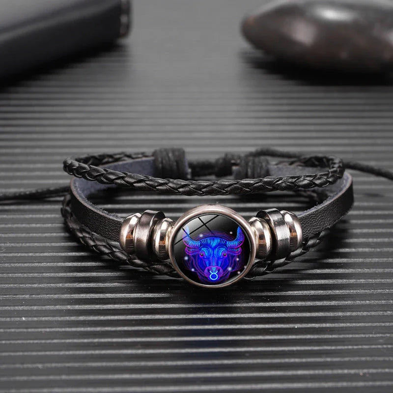 Stylish zodiac constellation bracelet with 12 zodiac sign design options