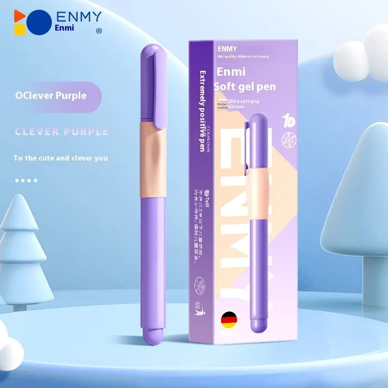 Student Posture Correction Pen with 15° angled grip and 0.5mm fine point in blue, green, purple, or orange